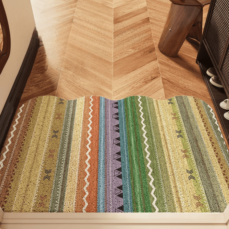 Tappeto d'ingresso antiscivolo a righe arcobaleno vintage - 35'' × 47'' - image 0