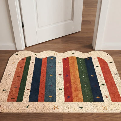 Tappeto d'ingresso vintage tribale arcobaleno in PVC - image 3