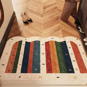 Tappeto d'ingresso vintage tribale arcobaleno in PVC - 35'' × 47'' - image 0