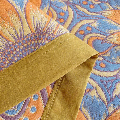 Trapunta a 3 strati in mussola di cotone con motivo girasoli in stile boho - image 11