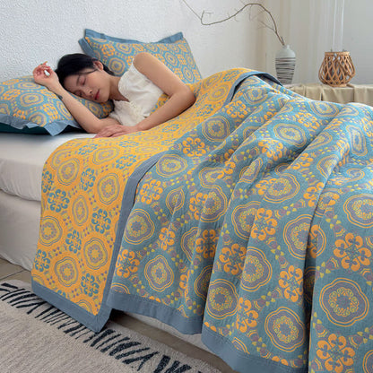 Copriletto reversibile a 3 strati in mussola stile boho - 2 federe - 48cm x 74cm - image 0