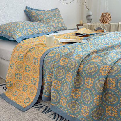 Copriletto reversibile a 3 strati in mussola stile boho - image 5