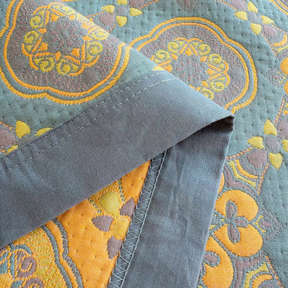 Copriletto reversibile a 3 strati in mussola stile boho - image 11