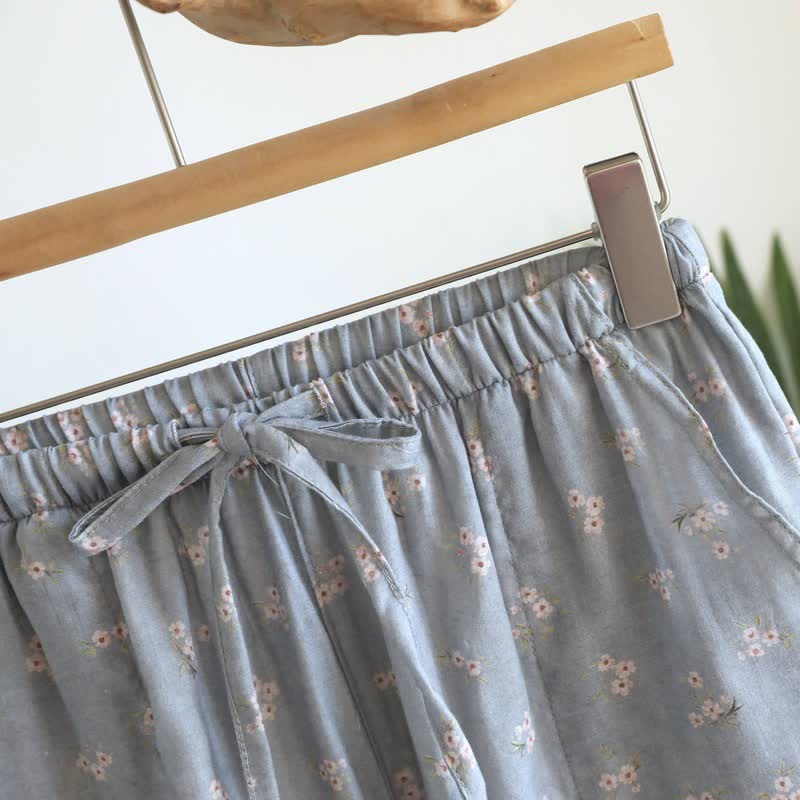 Pantaloncini da pigiama in cotone con stampa a fiori di ciliegio - image 10