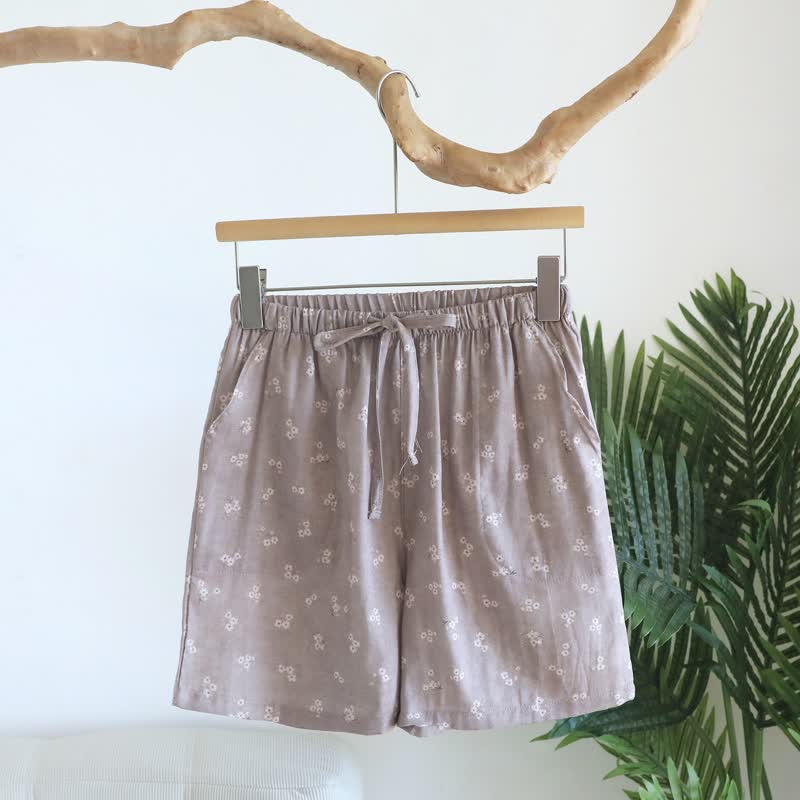 Pantaloncini da pigiama in cotone con stampa a fiori di ciliegio - Rosa - XL - image 5