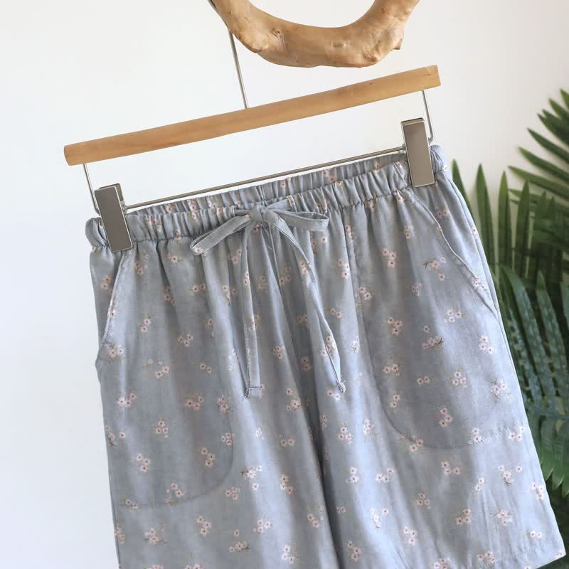 Pantaloncini da pigiama in cotone con stampa a fiori di ciliegio - image 8