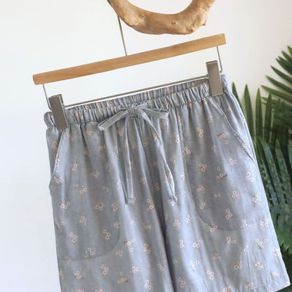 Pantaloncini da pigiama in cotone con stampa a fiori di ciliegio - image 8