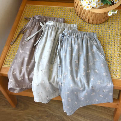 Pantaloncini da pigiama in cotone con stampa a fiori di ciliegio - image 2