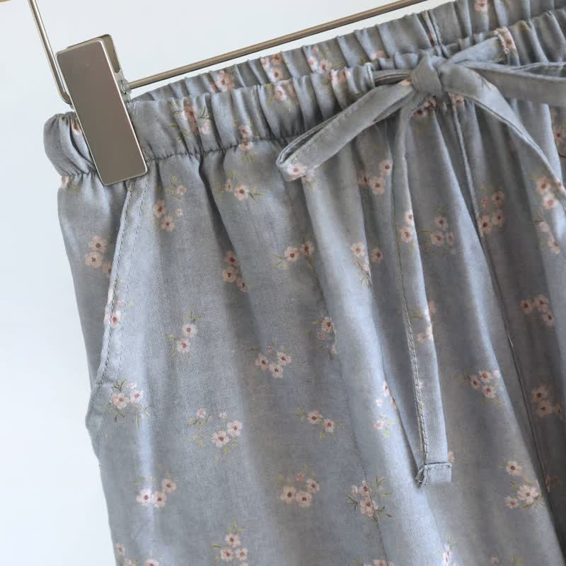 Pantaloncini da pigiama in cotone con stampa a fiori di ciliegio - image 11