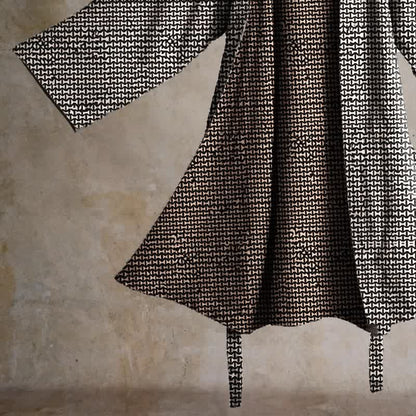 Kimono in jacquard di cotone con motivo a chevron geometrico - image 5