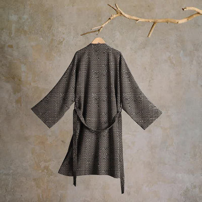 Kimono in jacquard di cotone con motivo a chevron geometrico - image 1