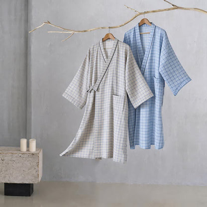 Kimono unisex in cotone a griglia - image 1