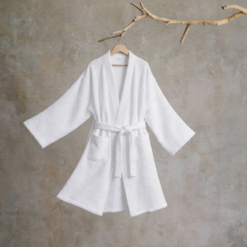 Kimono unisex in tinta unita in cotone. - Bianco - XL - image 8