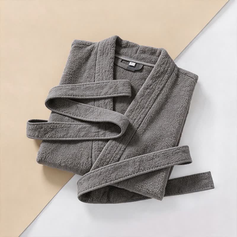 Kimono unisex in tinta unita in cotone. - image 2