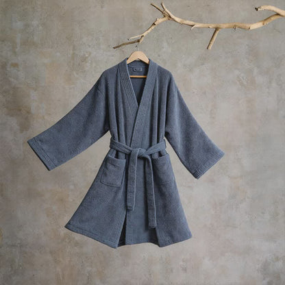 Kimono unisex in tinta unita in cotone. - Blu navy - XL - image 16