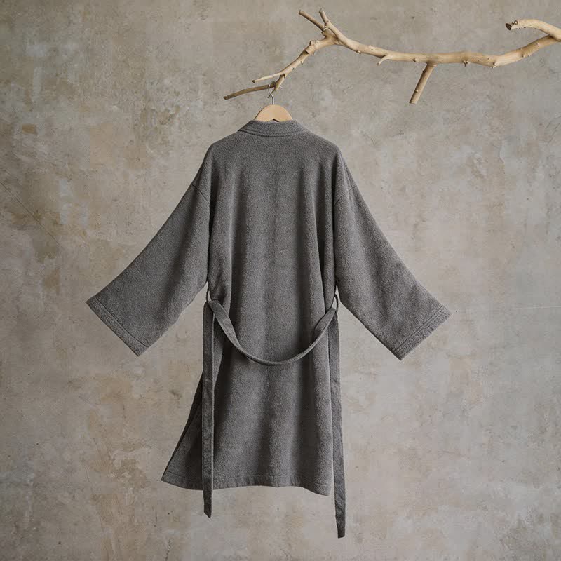 Kimono unisex in tinta unita in cotone. - image 3