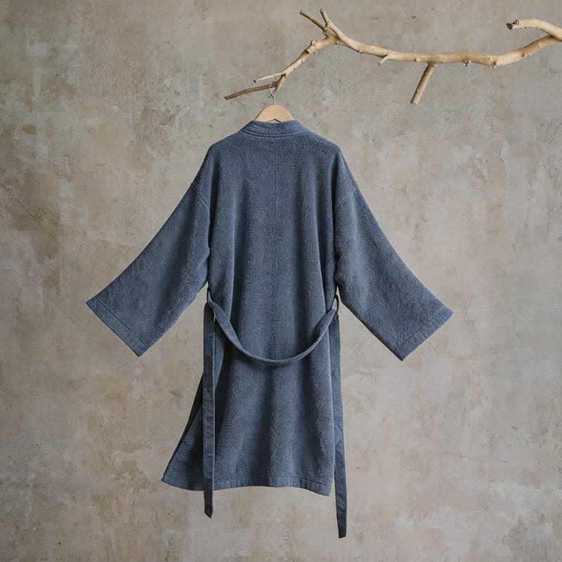 Kimono unisex in tinta unita in cotone. - image 17