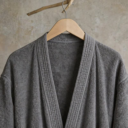 Kimono unisex in tinta unita in cotone. - image 4