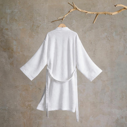 Kimono unisex in tinta unita in cotone. - image 9