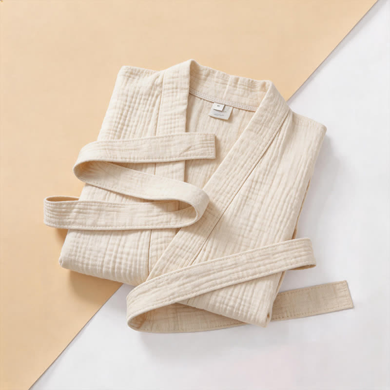 Kimono unisex in garza di cotone tinta unita - image 9