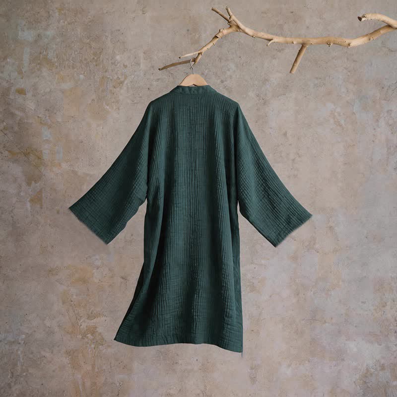 Kimono unisex in garza di cotone tinta unita - image 2