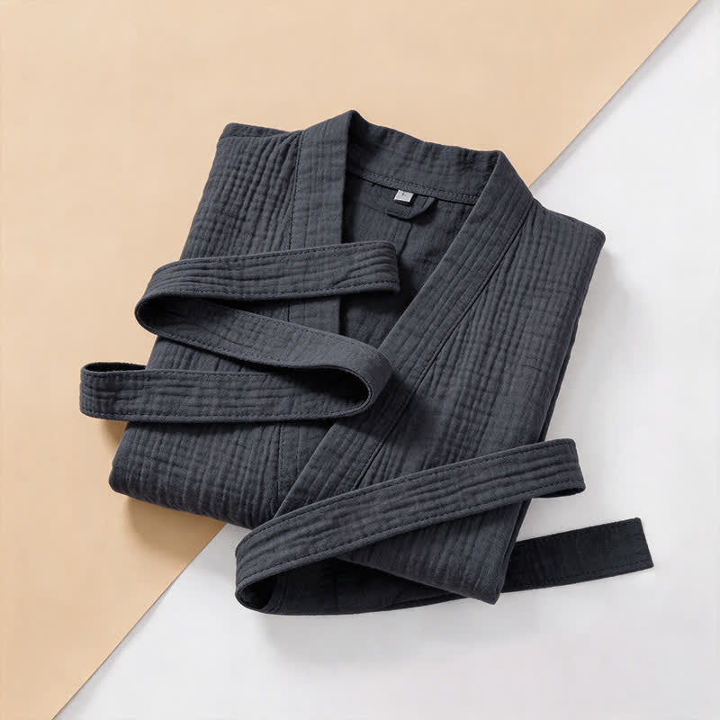 Kimono unisex in garza di cotone tinta unita - image 16