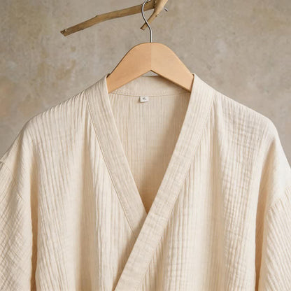 Kimono unisex in garza di cotone tinta unita - image 10