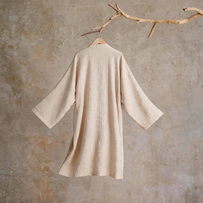 Kimono unisex in garza di cotone tinta unita - image 8