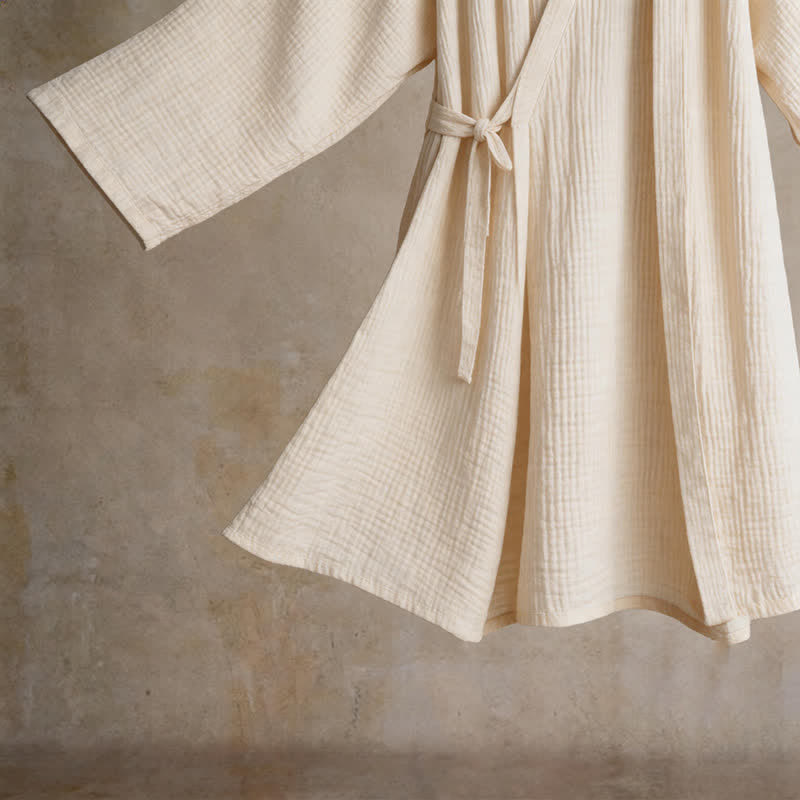 Kimono unisex in garza di cotone tinta unita - image 11