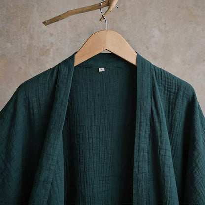 Kimono unisex in garza di cotone tinta unita - image 4