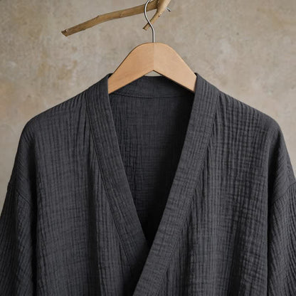 Kimono unisex in garza di cotone tinta unita - image 17