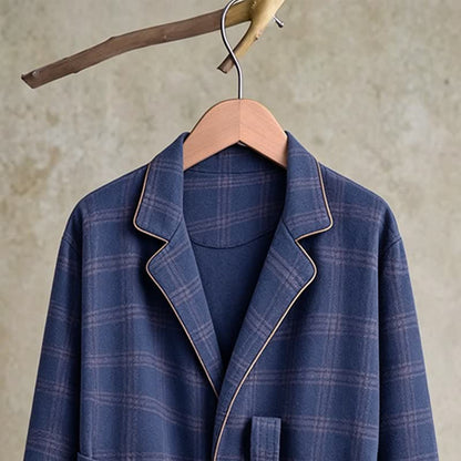 Accappatoio unisex in cotone a quadri - image 4