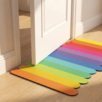 Tappeto da bagno moderno con motivo a strisce arcobaleno e diatomee - image 5