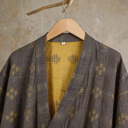 Accappatoio Yukata unisex in cotone con motivo geometrico. - image 4
