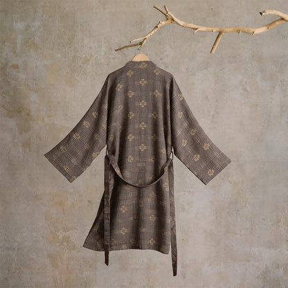 Accappatoio Yukata unisex in cotone con motivo geometrico. - image 2