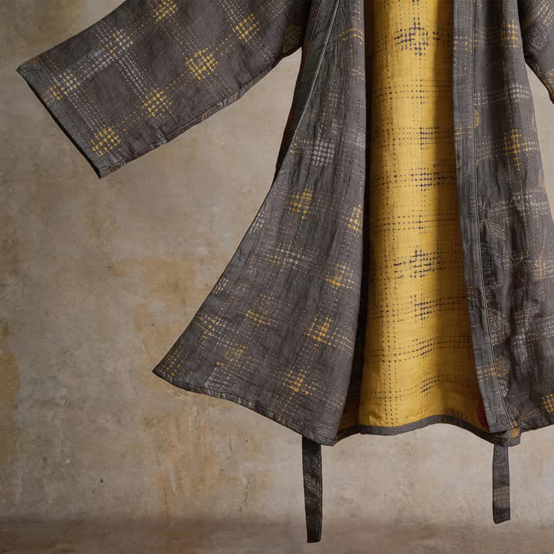 Accappatoio Yukata unisex in cotone con motivo geometrico. - image 5