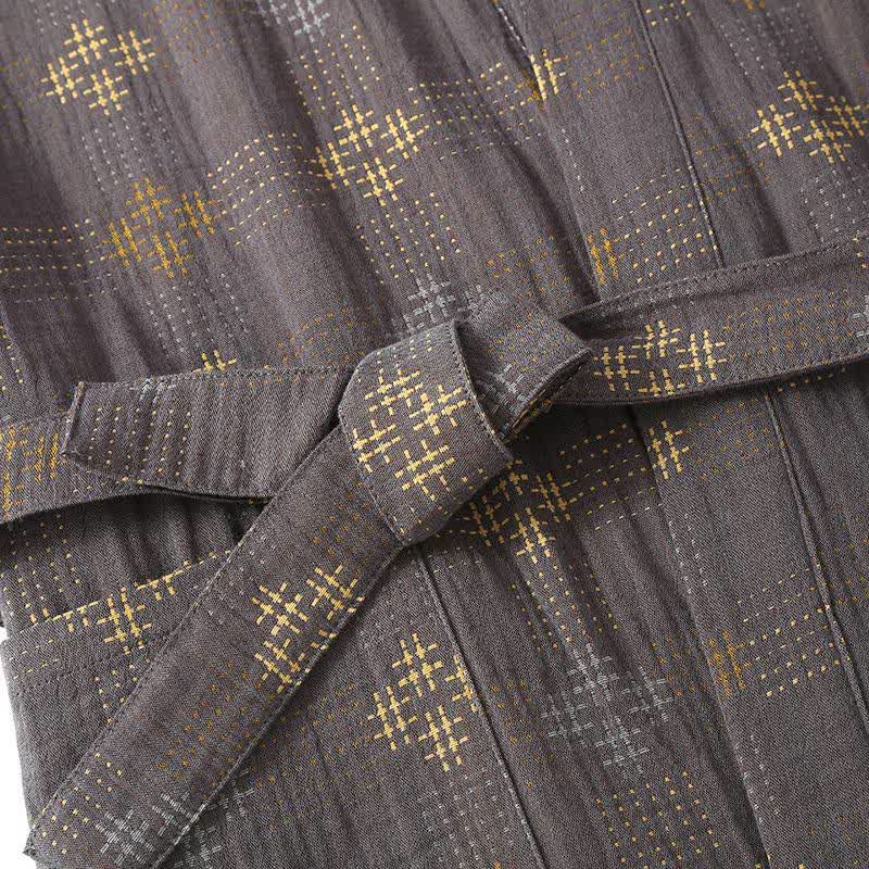 Accappatoio Yukata unisex in cotone con motivo geometrico. - image 6