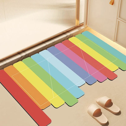 Tappeto da bagno moderno con motivo a strisce arcobaleno e diatomee - 31'' × 47'' - C - image 6