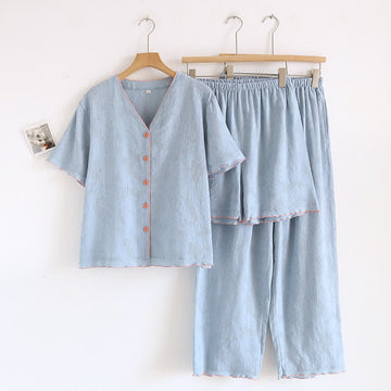 Set pigiama in cotone azzurro cielo (pezzi) - Blu - XL - image 0