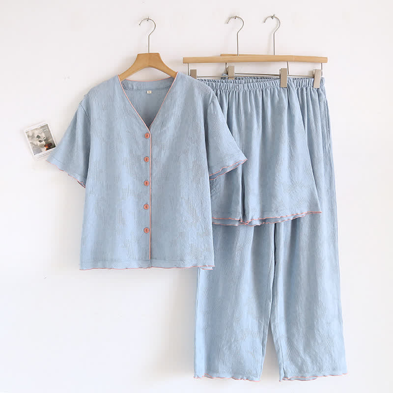 Set pigiama in cotone azzurro cielo (pezzi) - Blu - XL - image 0
