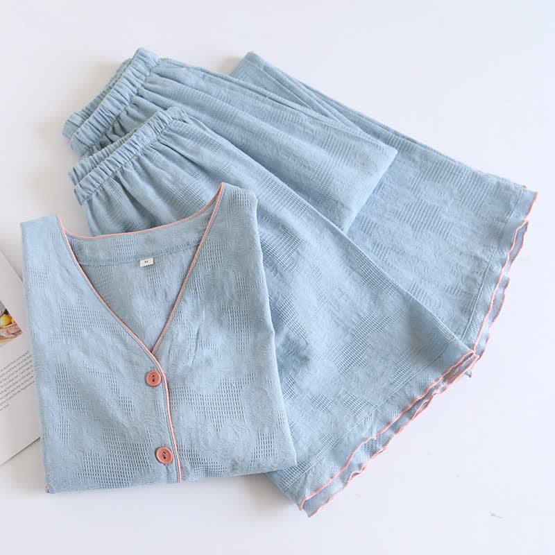 Set pigiama in cotone azzurro cielo (pezzi) - image 1