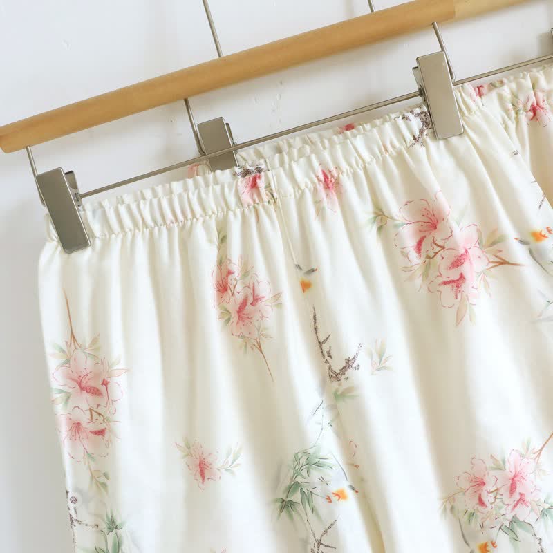 Set pigiama in cotone a maniche corte con stampa floreale (3 pezzi) - image 11
