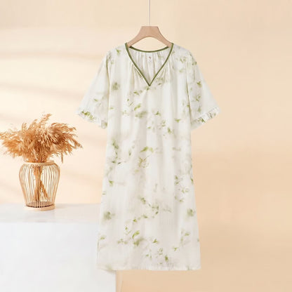 Camicia da notte floreale con maniche a volant - Beige - 3XL - image 10