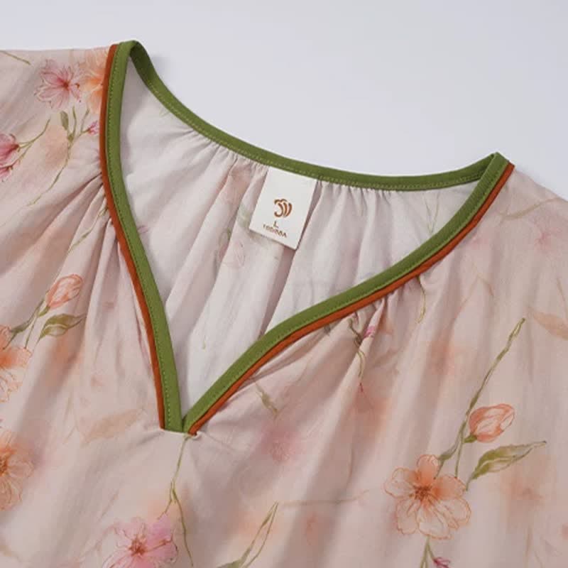 Camicia da notte floreale con maniche a volant - image 5