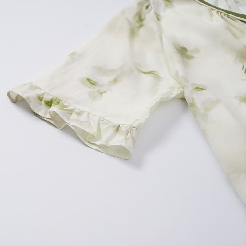 Camicia da notte floreale con maniche a volant - image 15