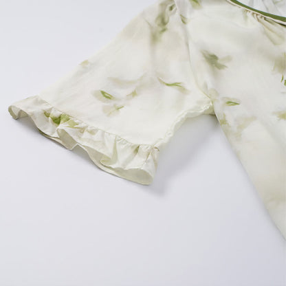 Camicia da notte floreale con maniche a volant - image 15
