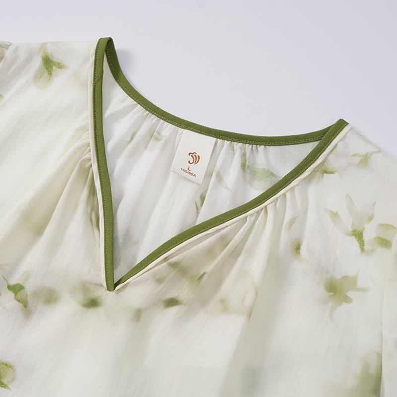 Camicia da notte floreale con maniche a volant - image 14