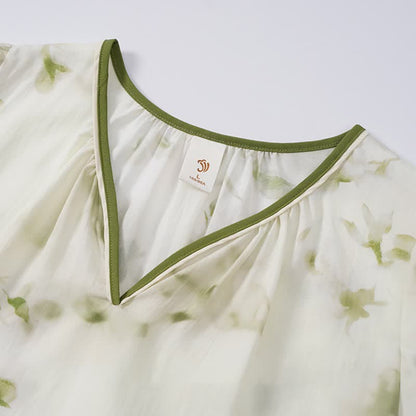 Camicia da notte floreale con maniche a volant - image 14