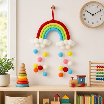 Decorazione da parete nordica arcobaleno tessuta a mano - Arcobaleno - 13'' × 10'' - image 0