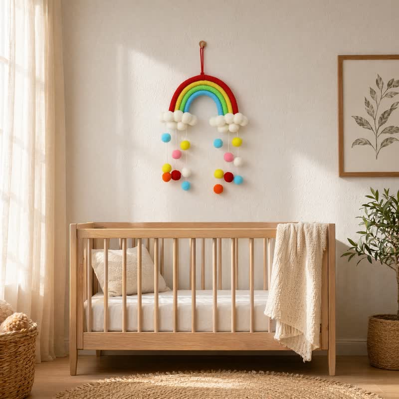 Decorazione da parete nordica arcobaleno tessuta a mano - image 3